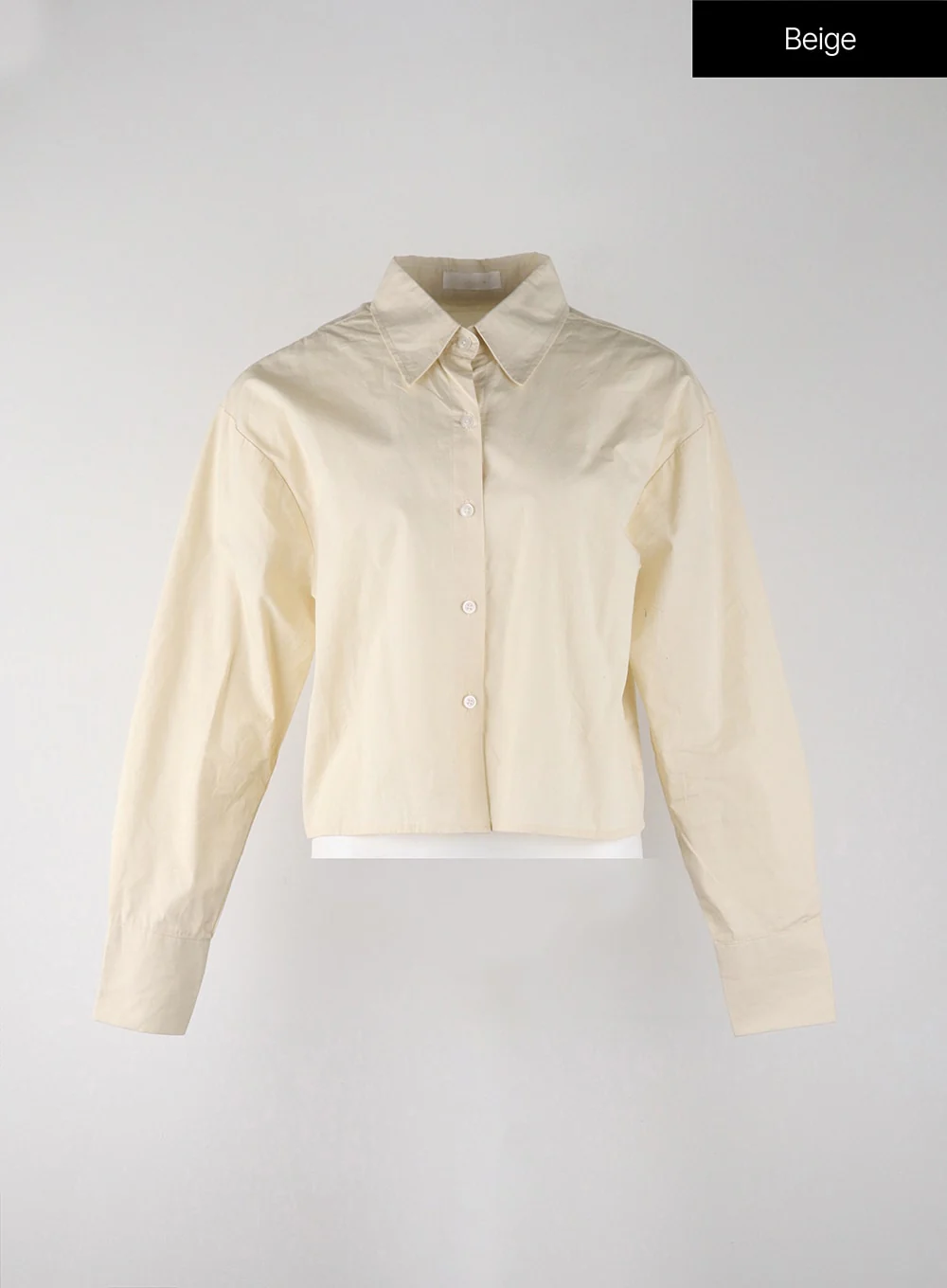 Buttoned Collar Crop Shirt IJ403 - Image 8