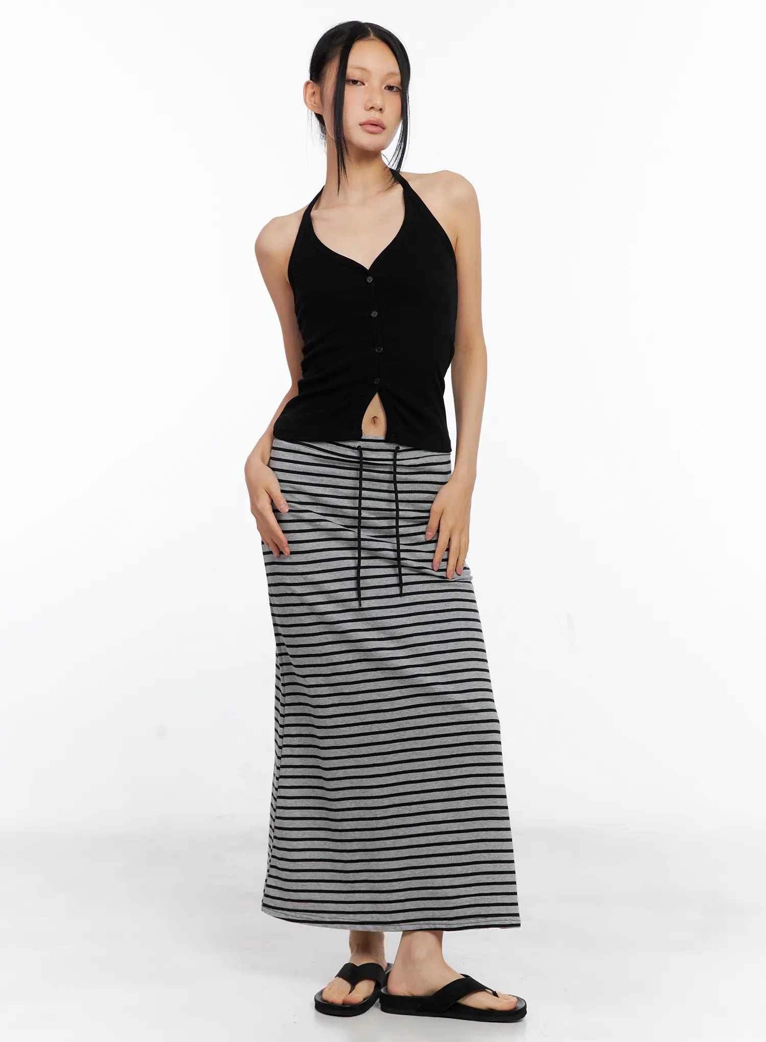 Buttoned Halter Tank CL530