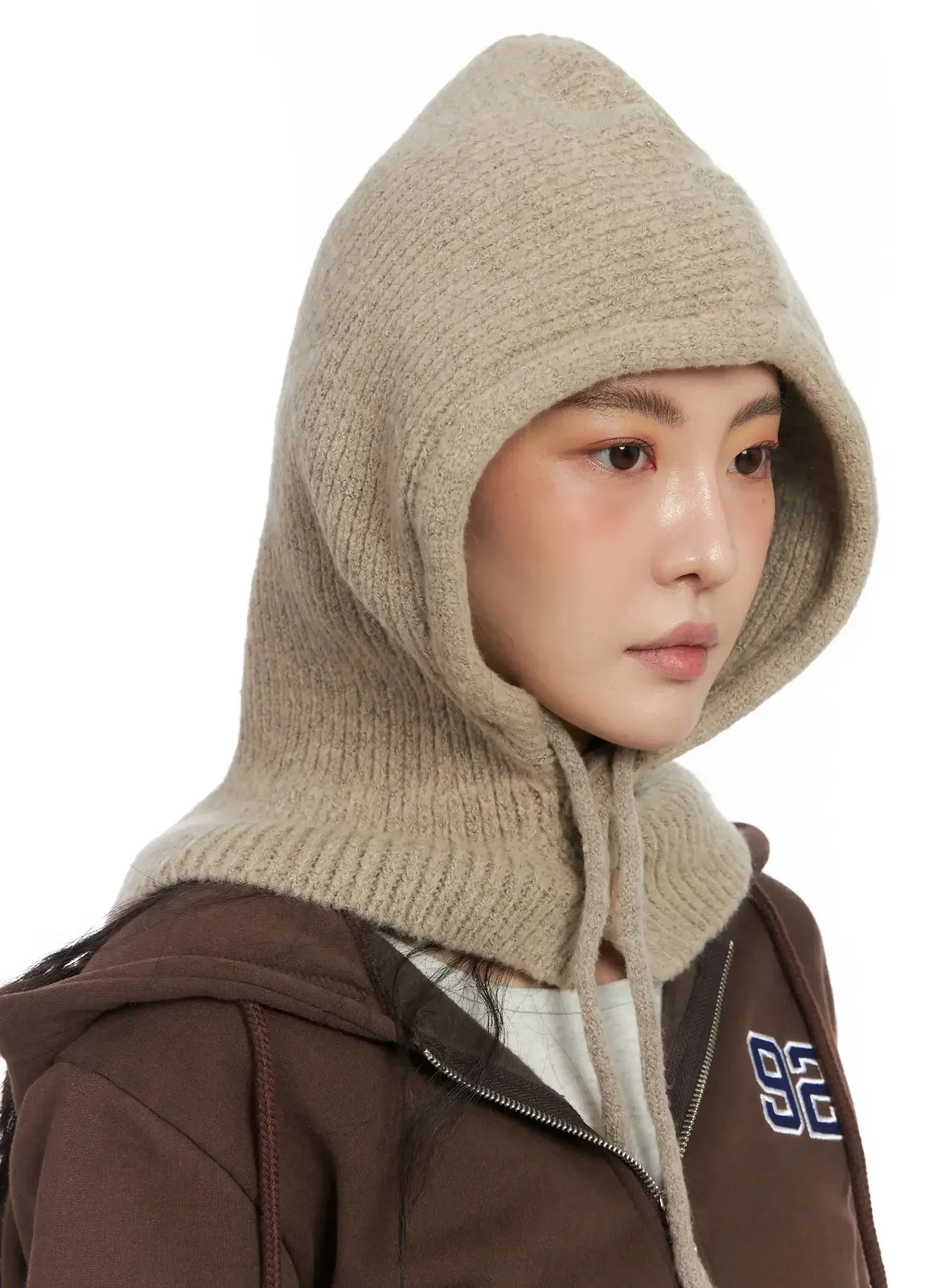 Buttoned Knit Hood Hat IN528 - Image 10