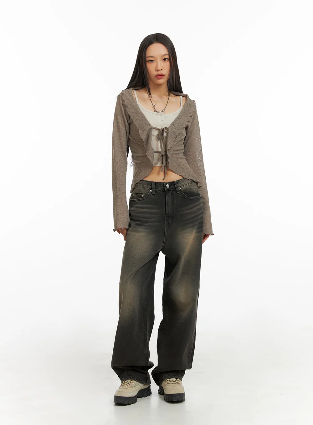Buttoned Slim Crop Cami Top IA417 - Image 8