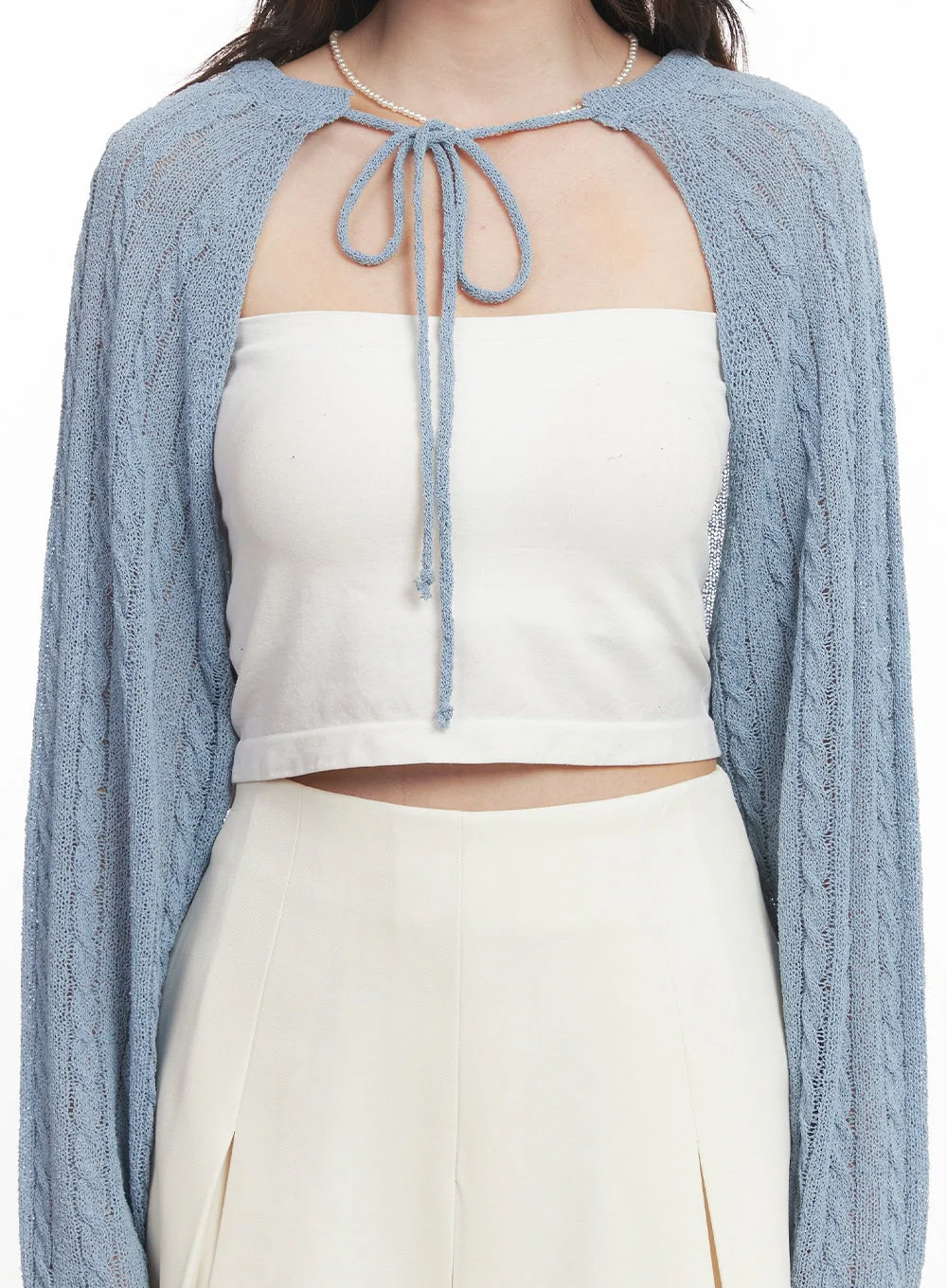 Cable Knit Bolero Cardigan CA502 - Image 5