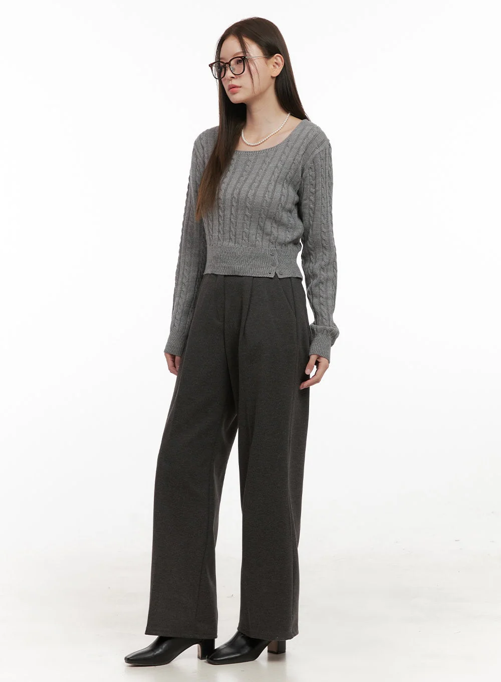 Cable Knit Button Detail Sweater OD412 - Image 4