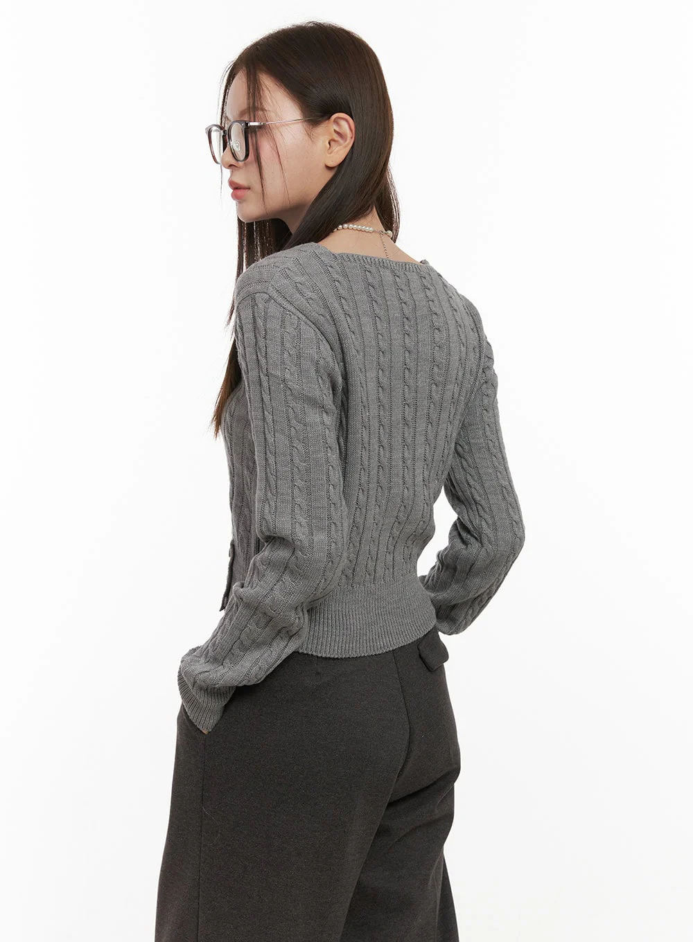 Cable Knit Button Detail Sweater OD412 - Image 6