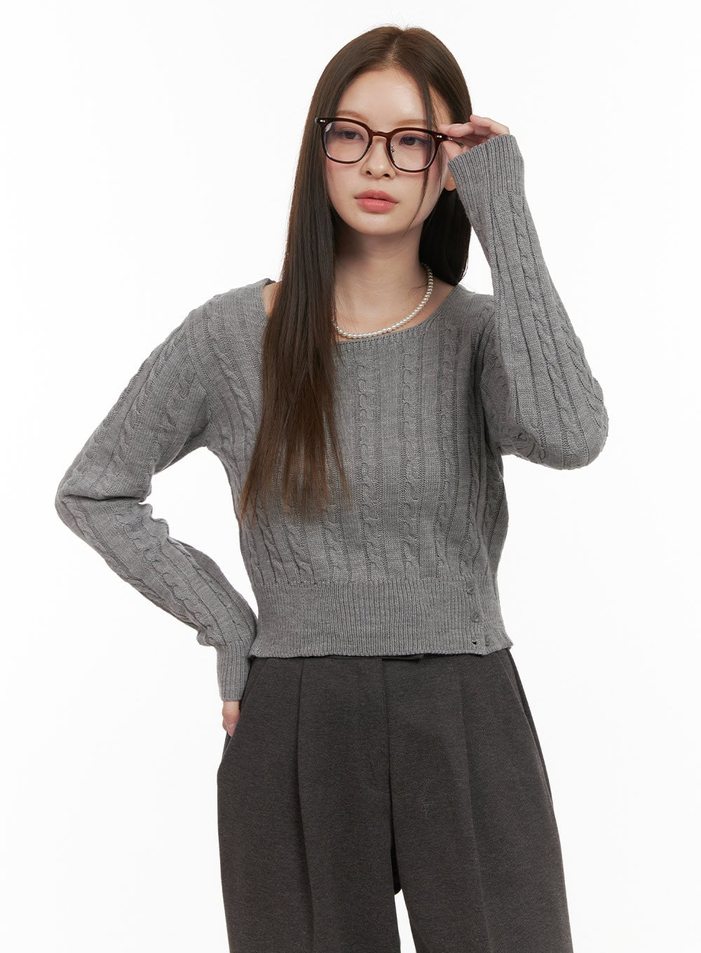 Cable Knit Button Detail Sweater OD412 - Image 8