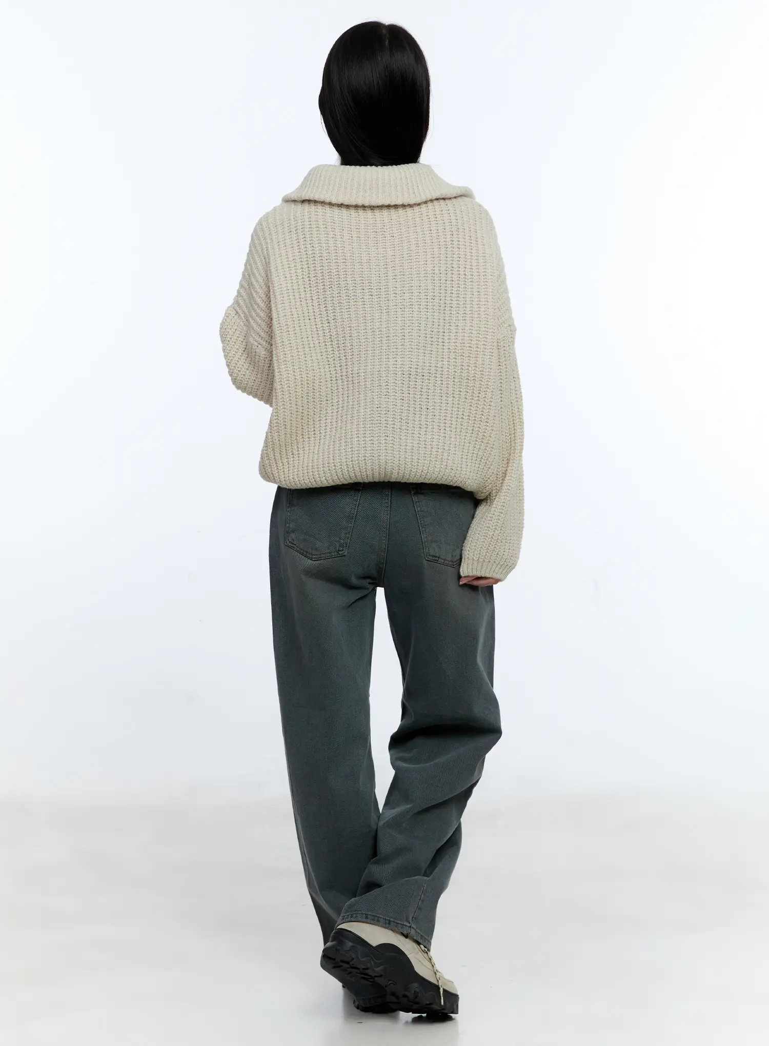Cable Knit Double-Zip Sweater CG512 - Image 4
