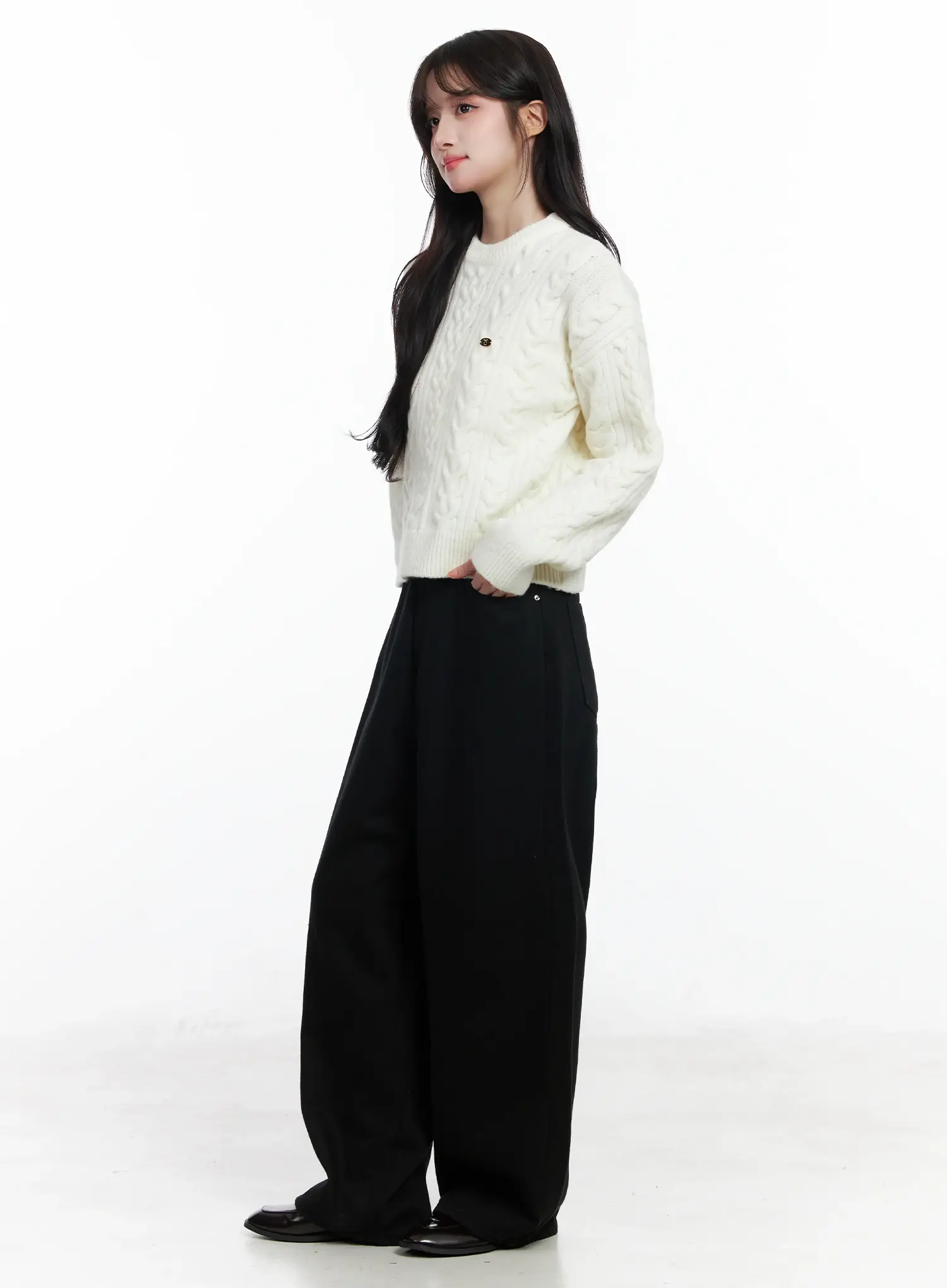 Cable Knit Sweater IJ529 - Image 3