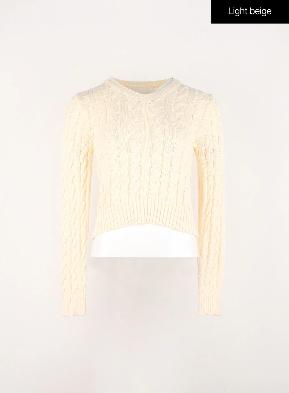Cable Knit V-Neck Sweater IN301 - Image 10