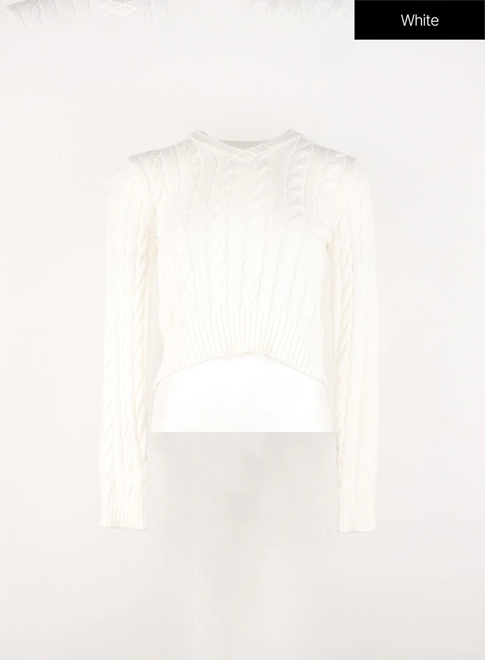 Cable Knit V-Neck Sweater IN301 - Image 8