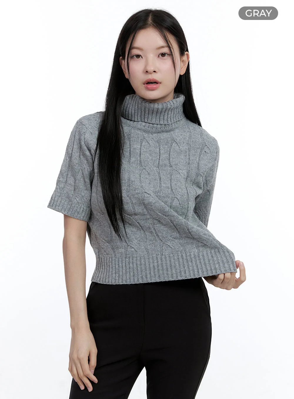 Cable Turtleneck Pullover OO429 - Image 10
