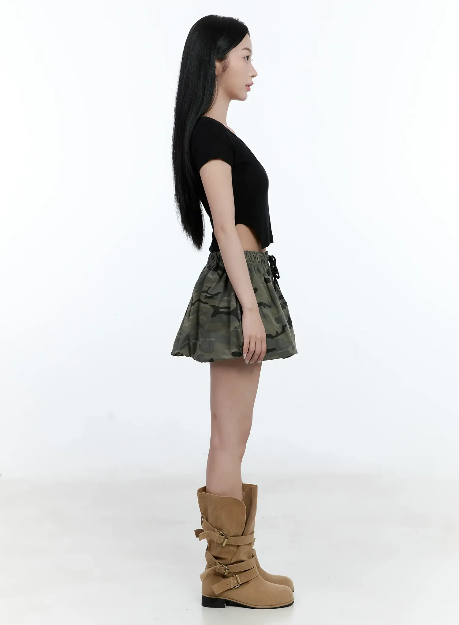 Camo Balloon Drawstring Mini Skirt CL530 - Image 4