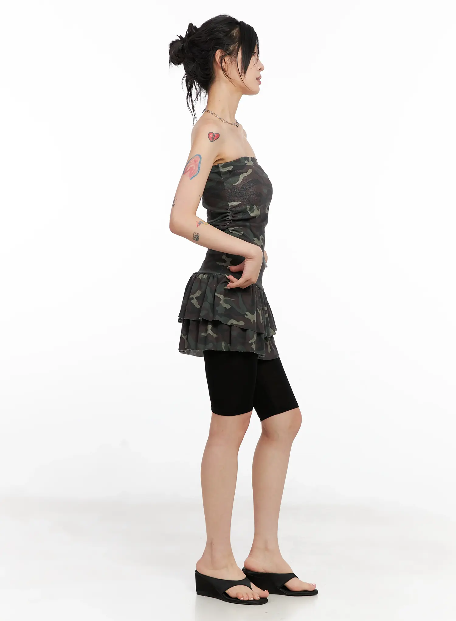 Camo Frill Strapless Mini Dress CL525 - Image 7