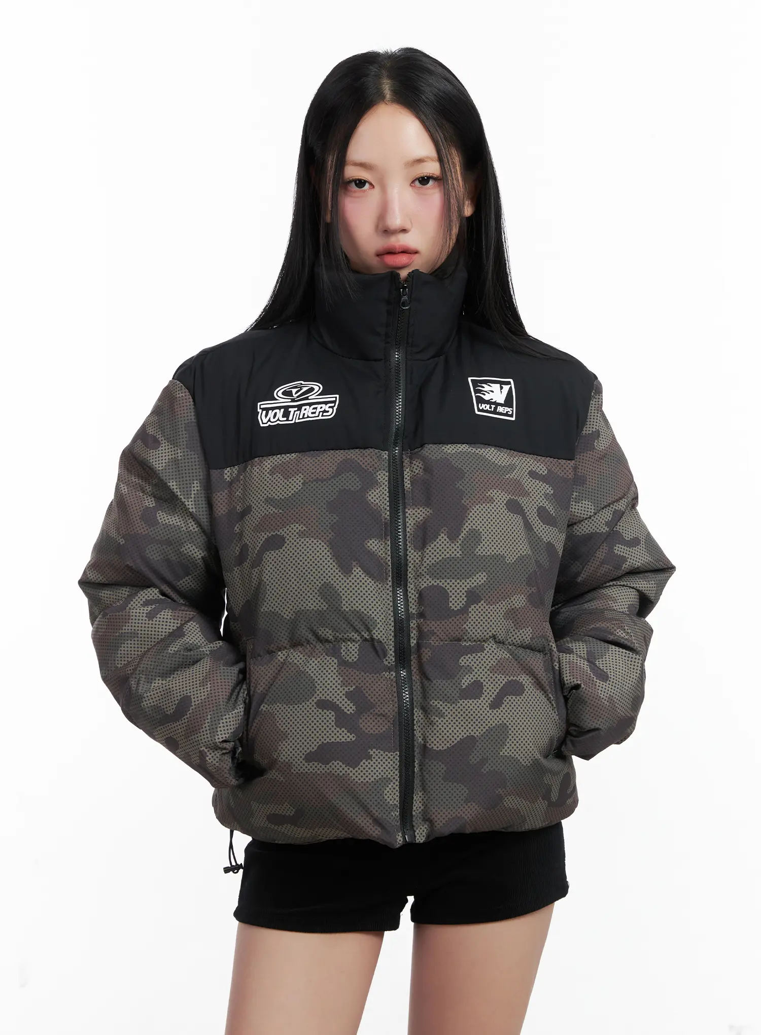 Camo Pattern Puffer Jacket CN528 - Image 11