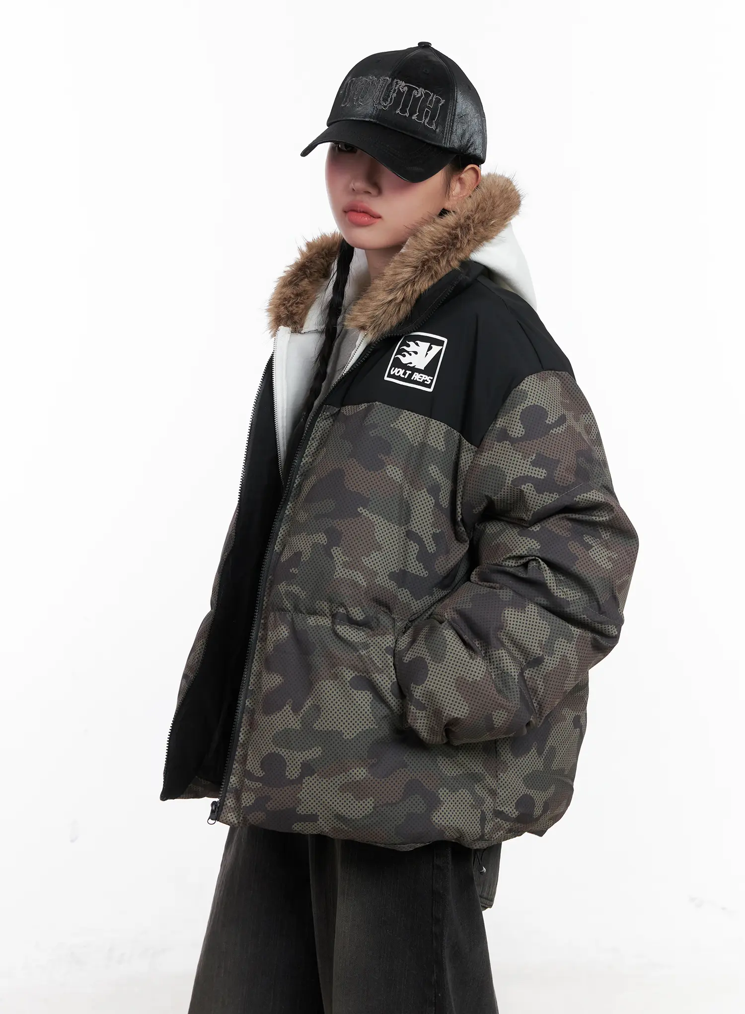 Camo Pattern Puffer Jacket CN528 - Image 12