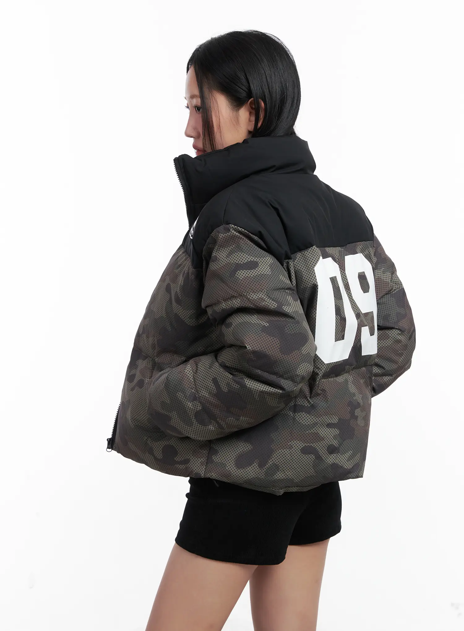 Camo Pattern Puffer Jacket CN528 - Image 2