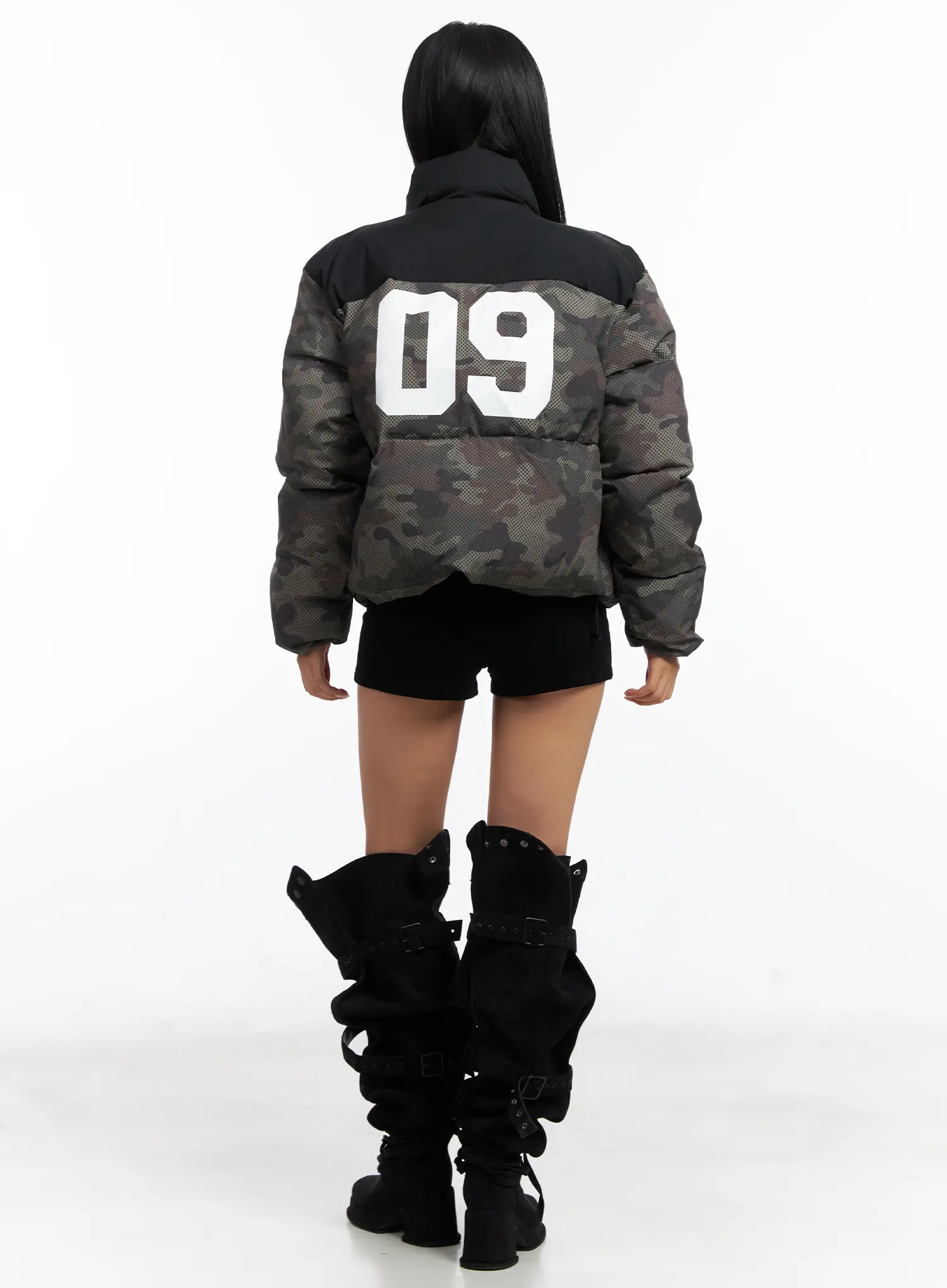 Camo Pattern Puffer Jacket CN528 - Image 5