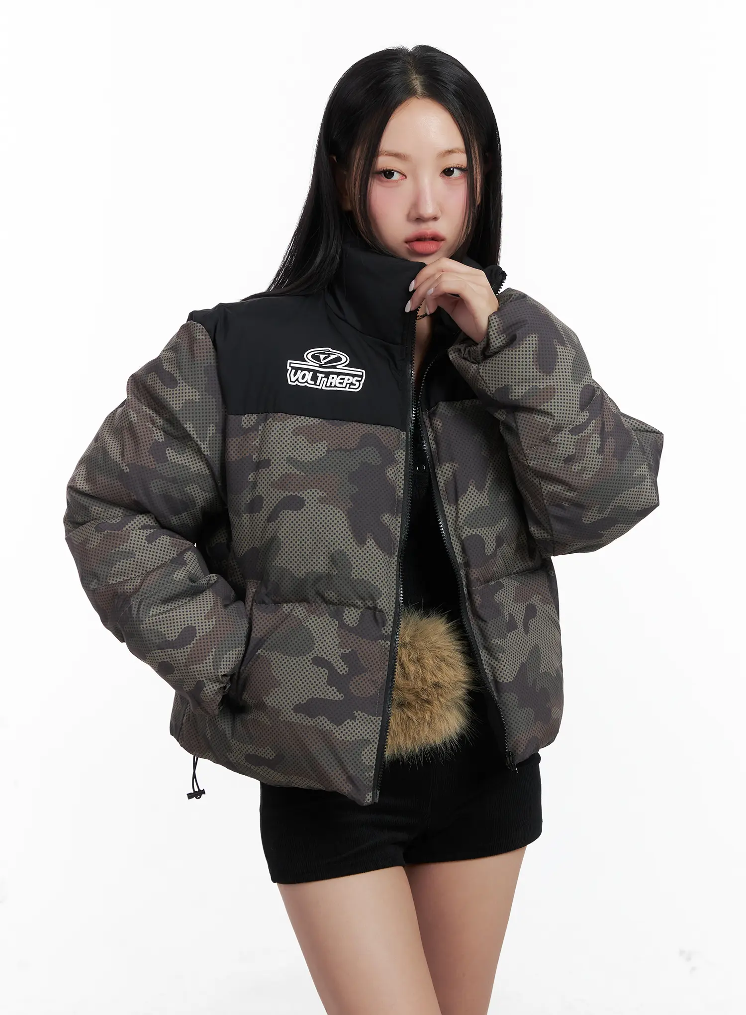 Camo Pattern Puffer Jacket CN528 - Image 6
