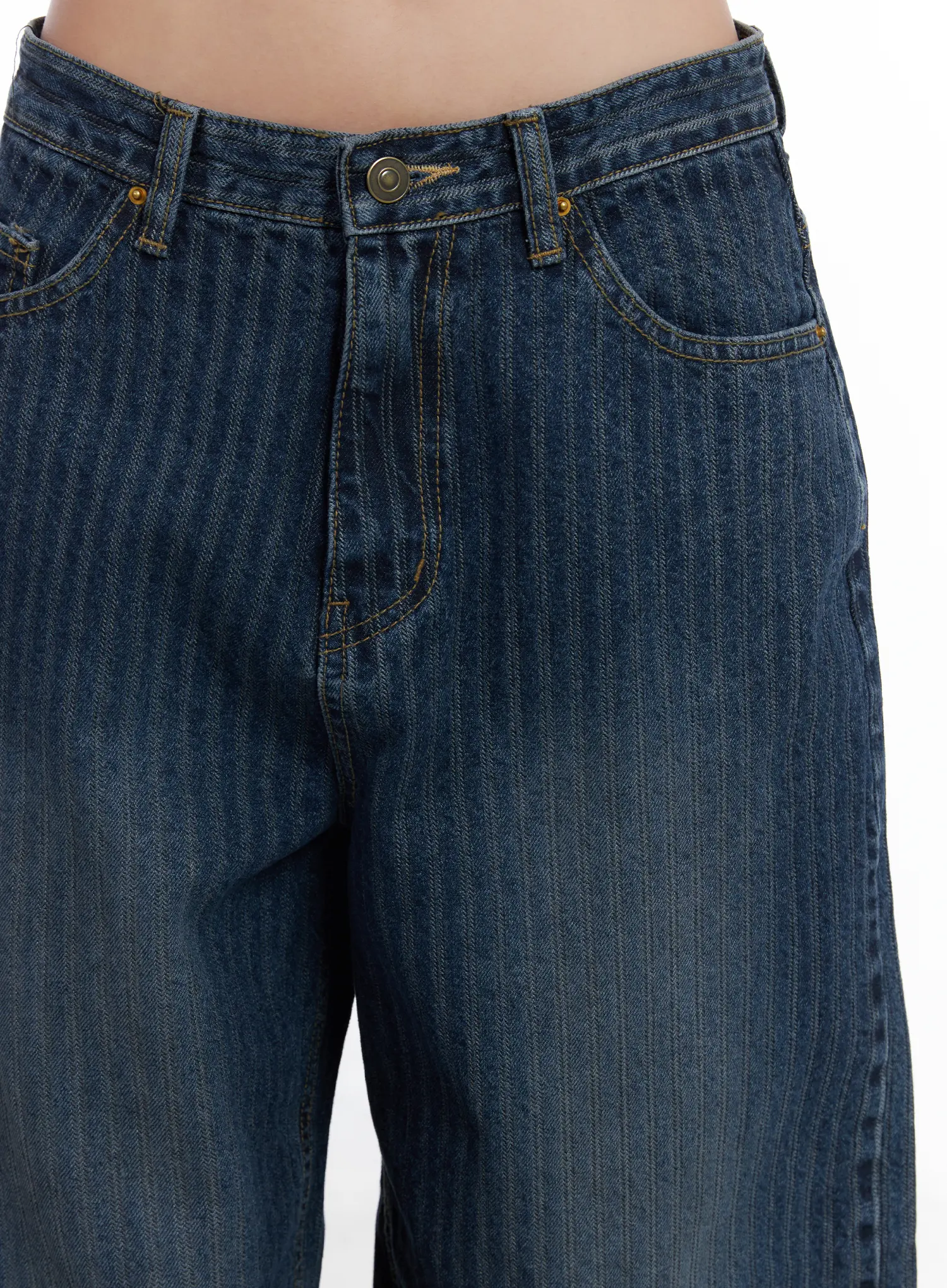 Camryn Striped Baggy Jeans CJ514 - Image 3