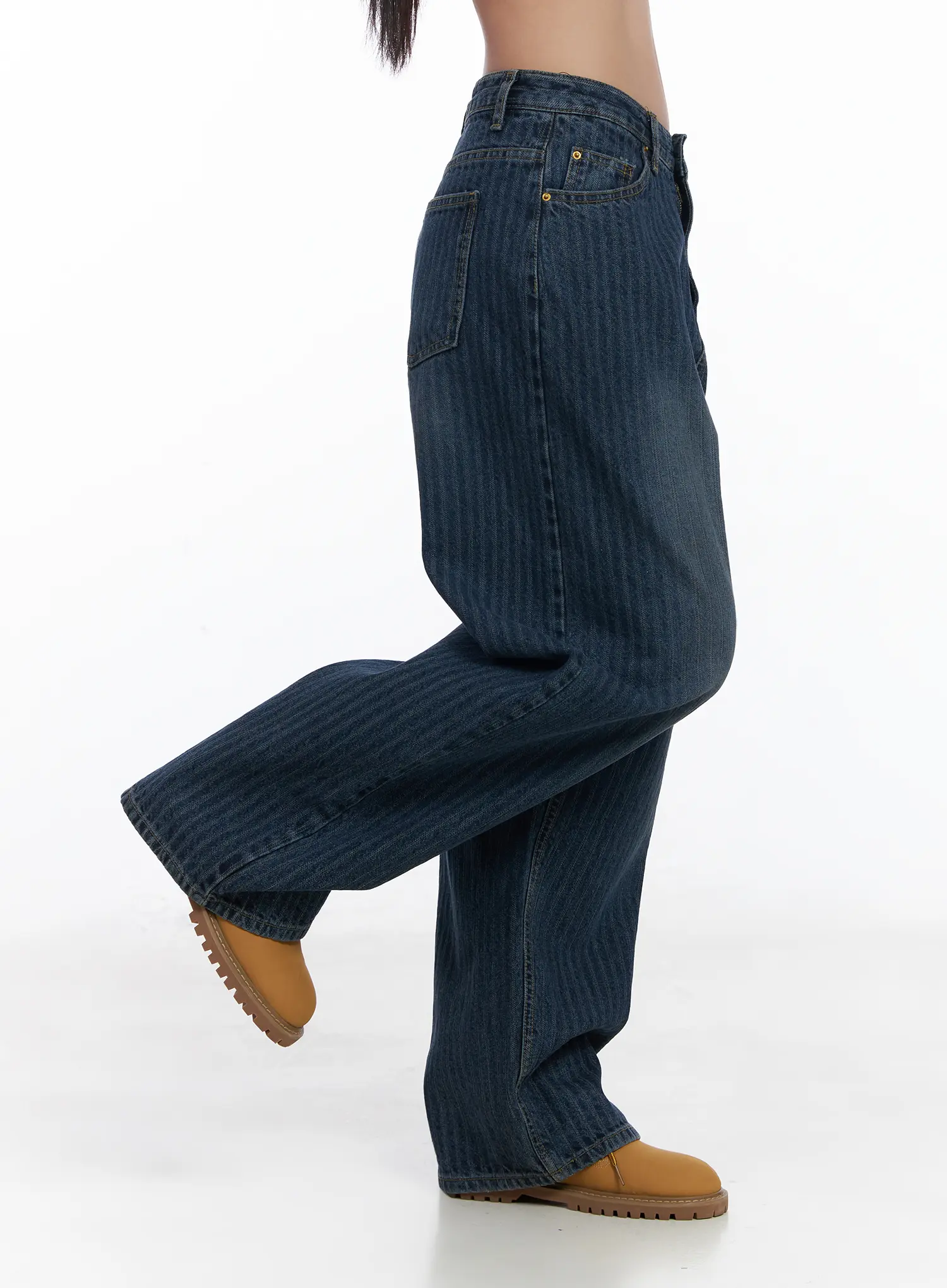 Camryn Striped Baggy Jeans CJ514 - Image 4