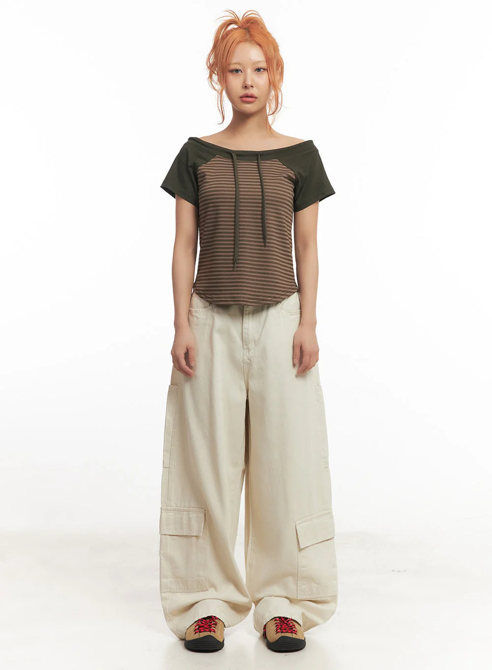 Cargo Cotton Wide-Leg Pants IA517 - Image 4