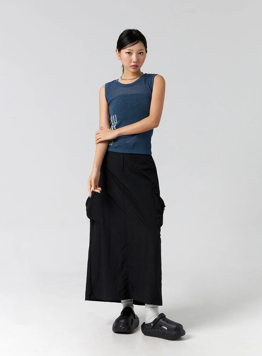 Cargo Nylon Maxi Skirt CG302 - Image 10