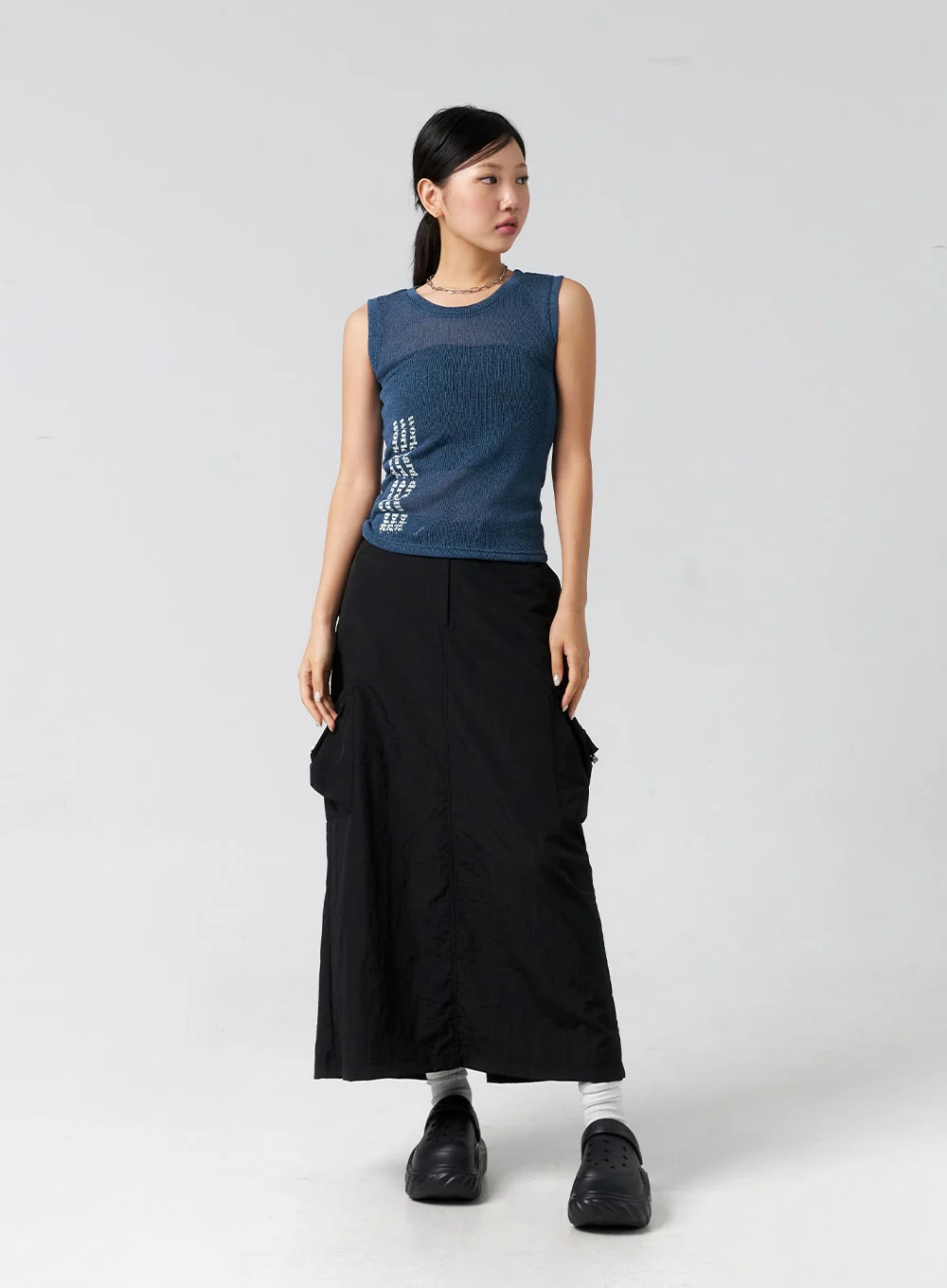 Cargo Nylon Maxi Skirt CG302 - Image 4
