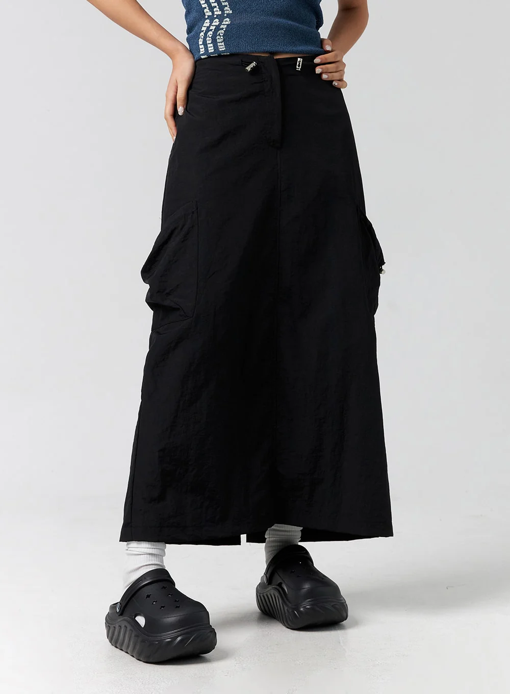 Cargo Nylon Maxi Skirt CG302 - Image 9