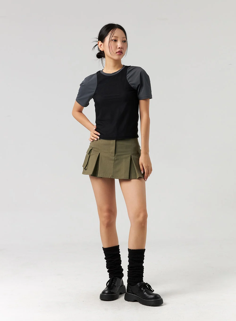 Cargo Pleated Mini Skirt CL326 - Image 7