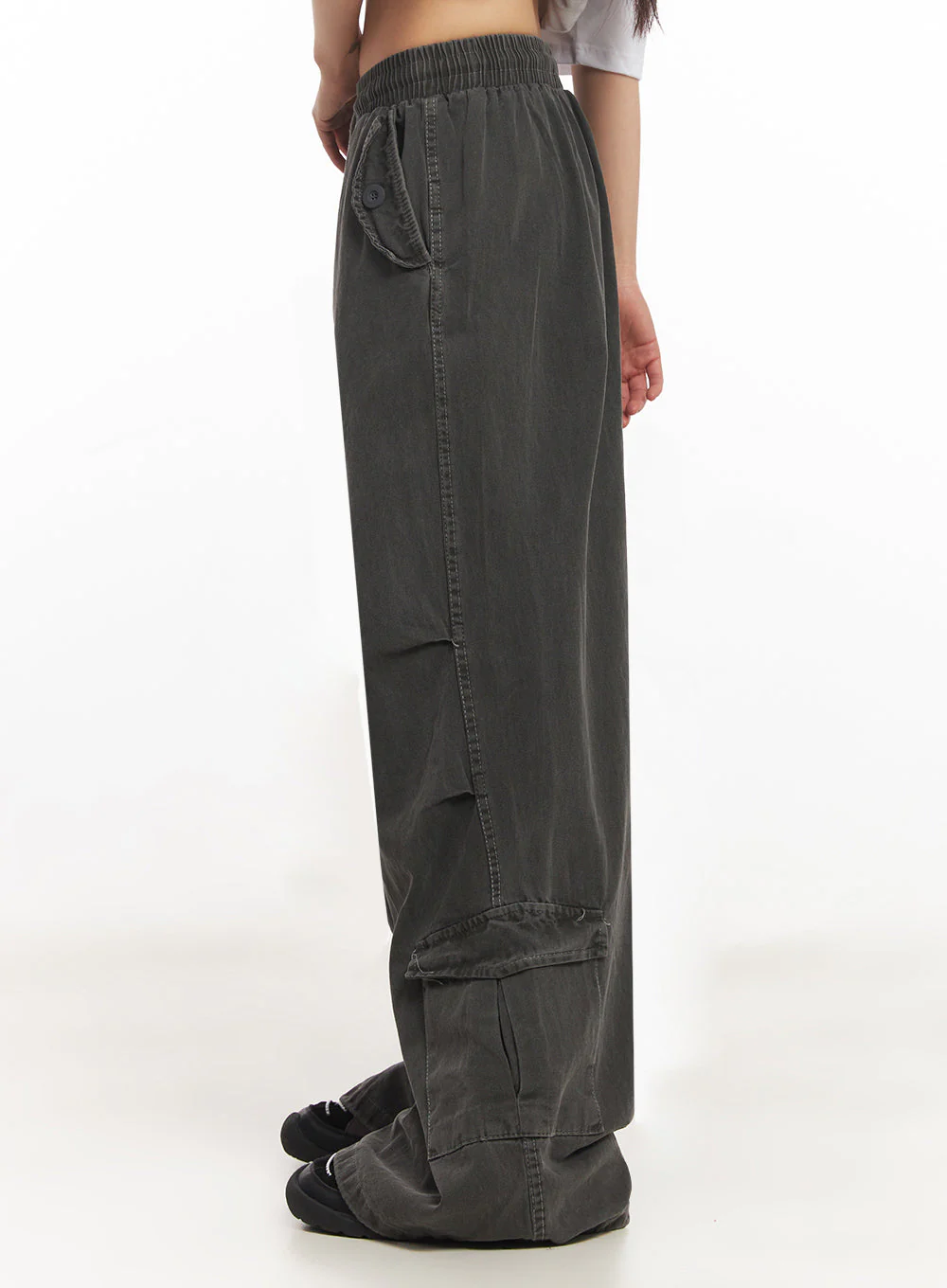 Cargo Washed Wide-Leg Sweatpants IY502 - Image 9