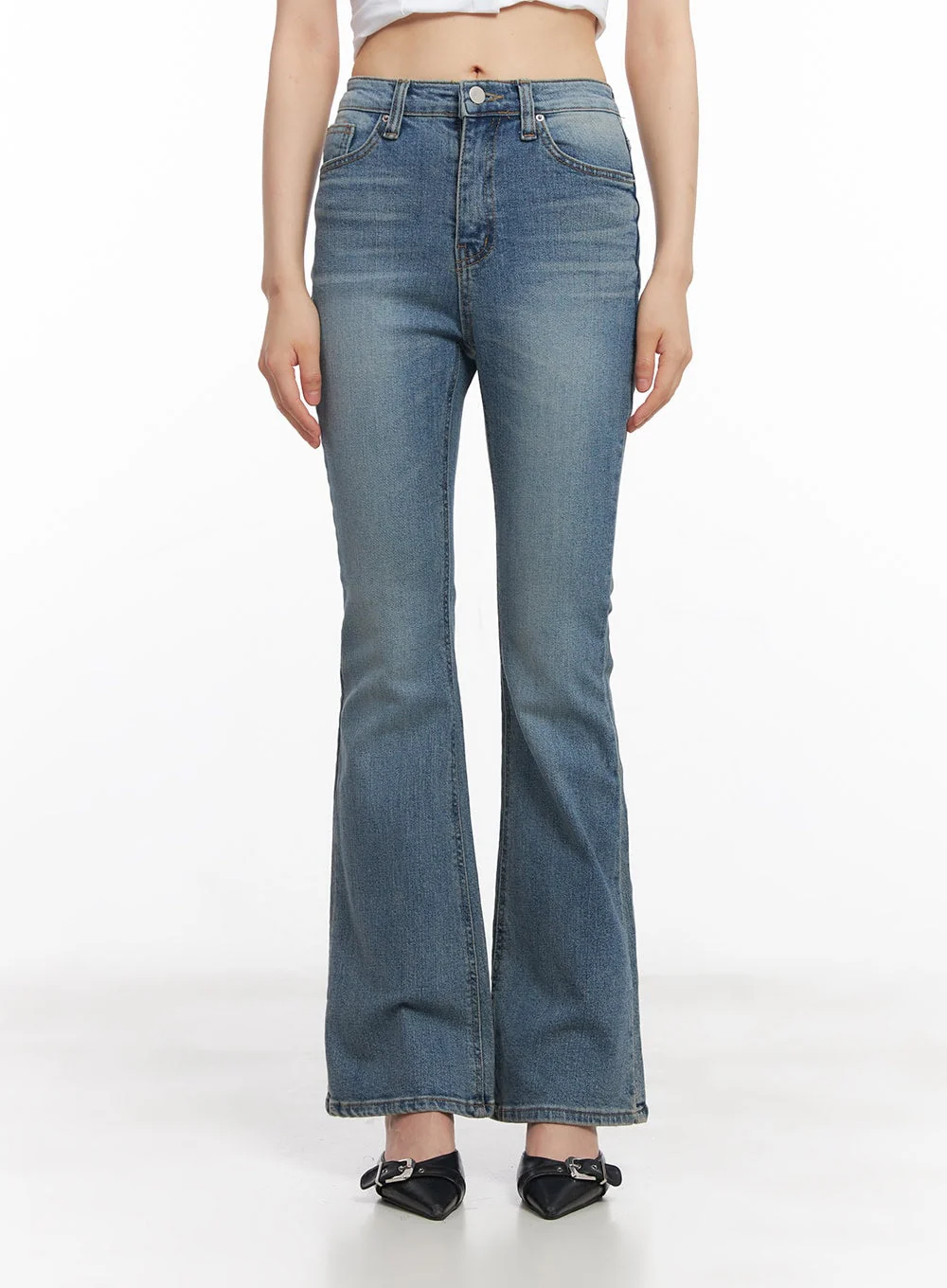 Cassy Slim Washed Flared Jeans CY512 - Image 8