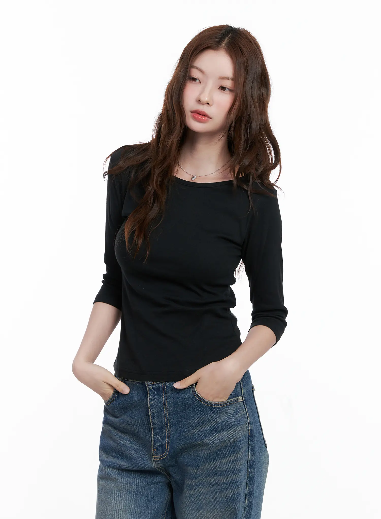 Casual Boat Neck 3/4 Sleeve Top CG520 - Image 8