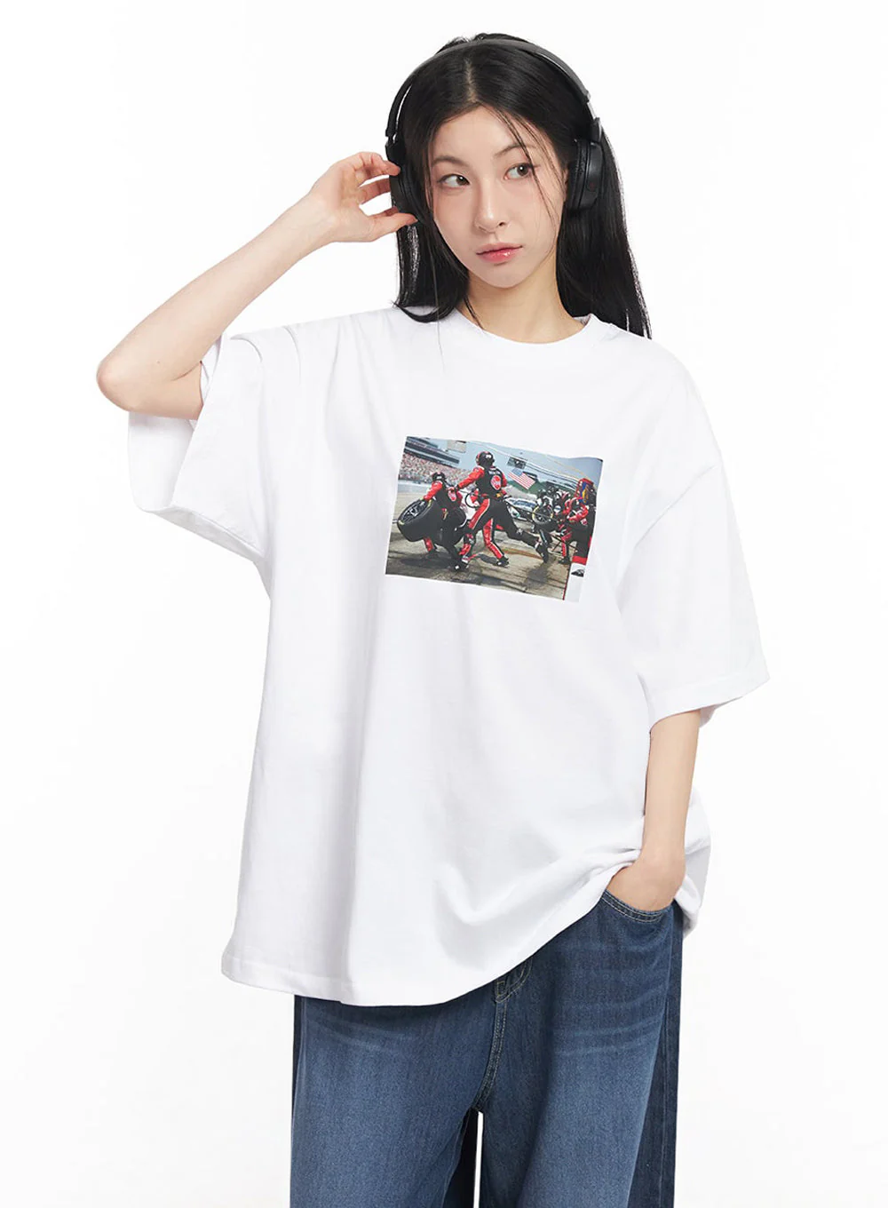 Casual Cotton Graphic Oversize T-Shirt IY529 - Image 14