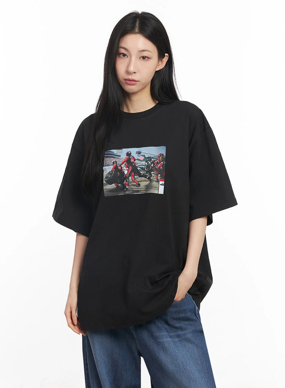 Casual Cotton Graphic Oversize T-Shirt IY529 - Image 16