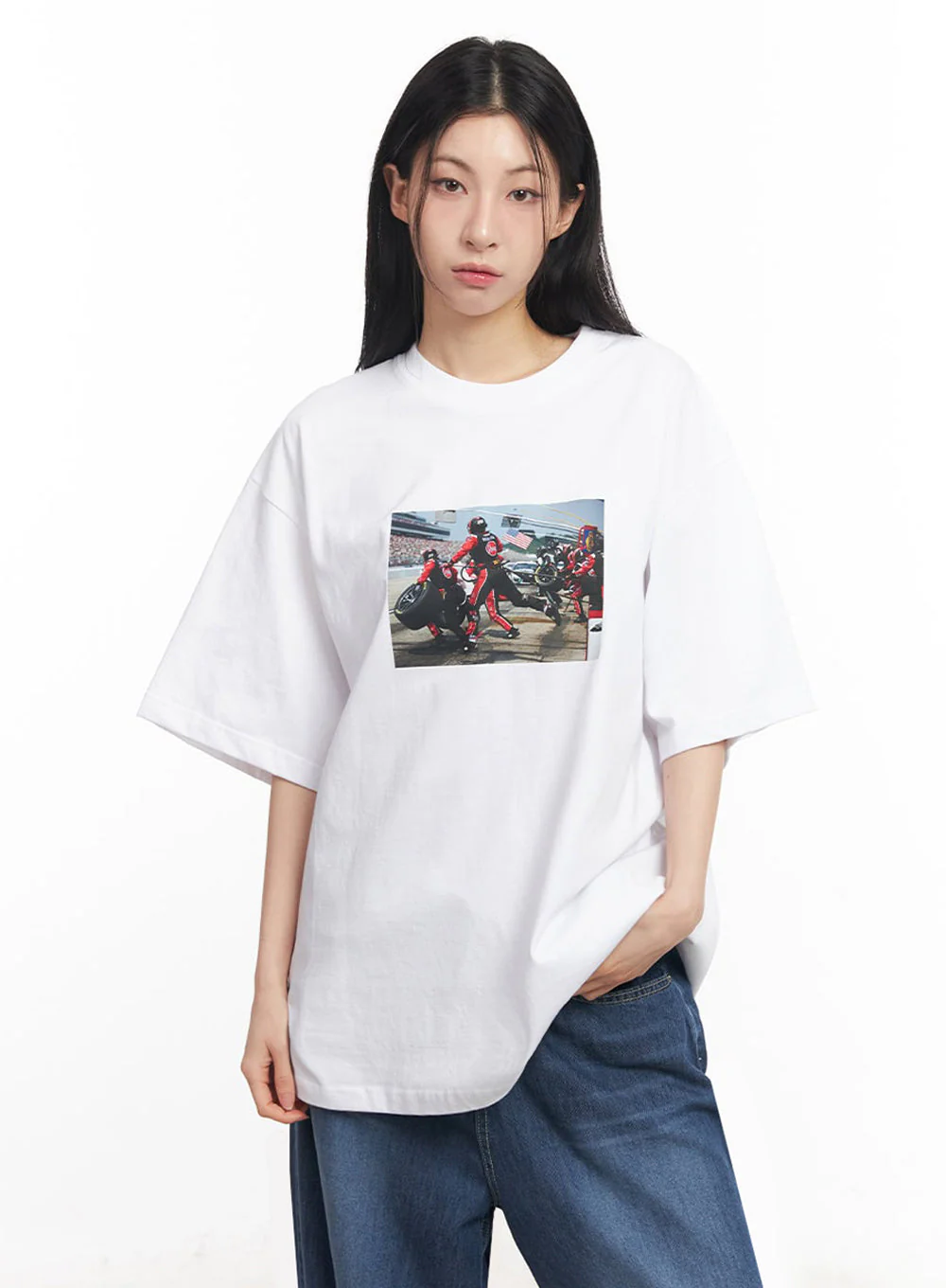 Casual Cotton Graphic Oversize T-Shirt IY529 - Image 9