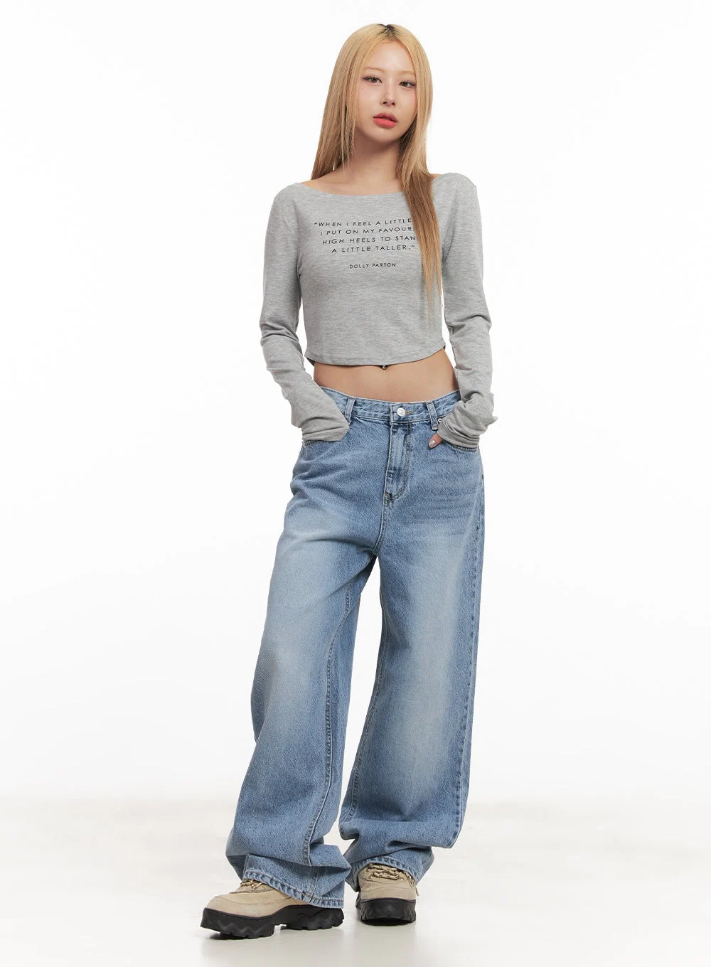 Casual Long-Sleeve Crop Top CM506 - Image 2