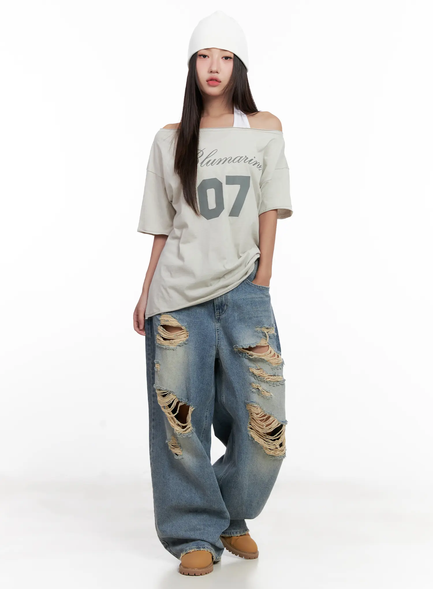 Casual Off-Shoulder Graphic Tee CL518 - Image 3