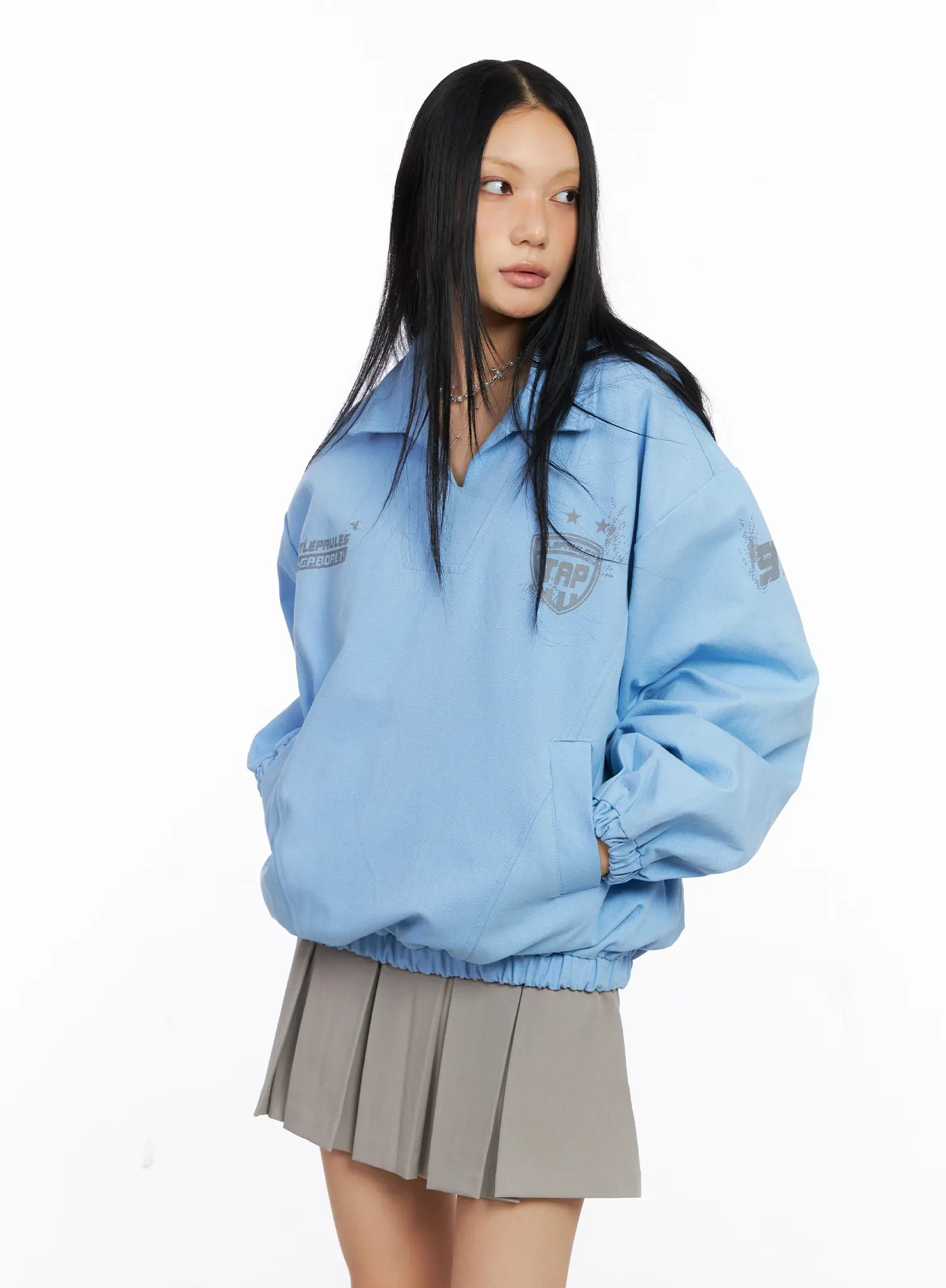 Casual Oversized Graphic Banding Sweatshirt CS509 - Image 2