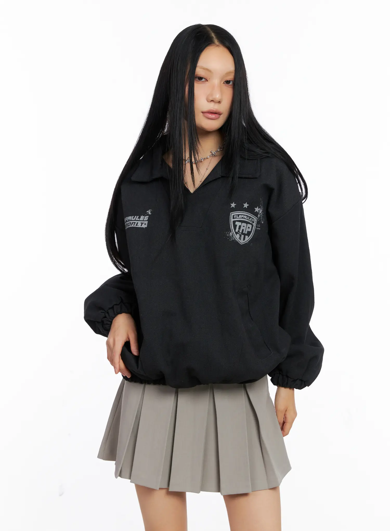 Casual Oversized Graphic Banding Sweatshirt CS509 - Image 6