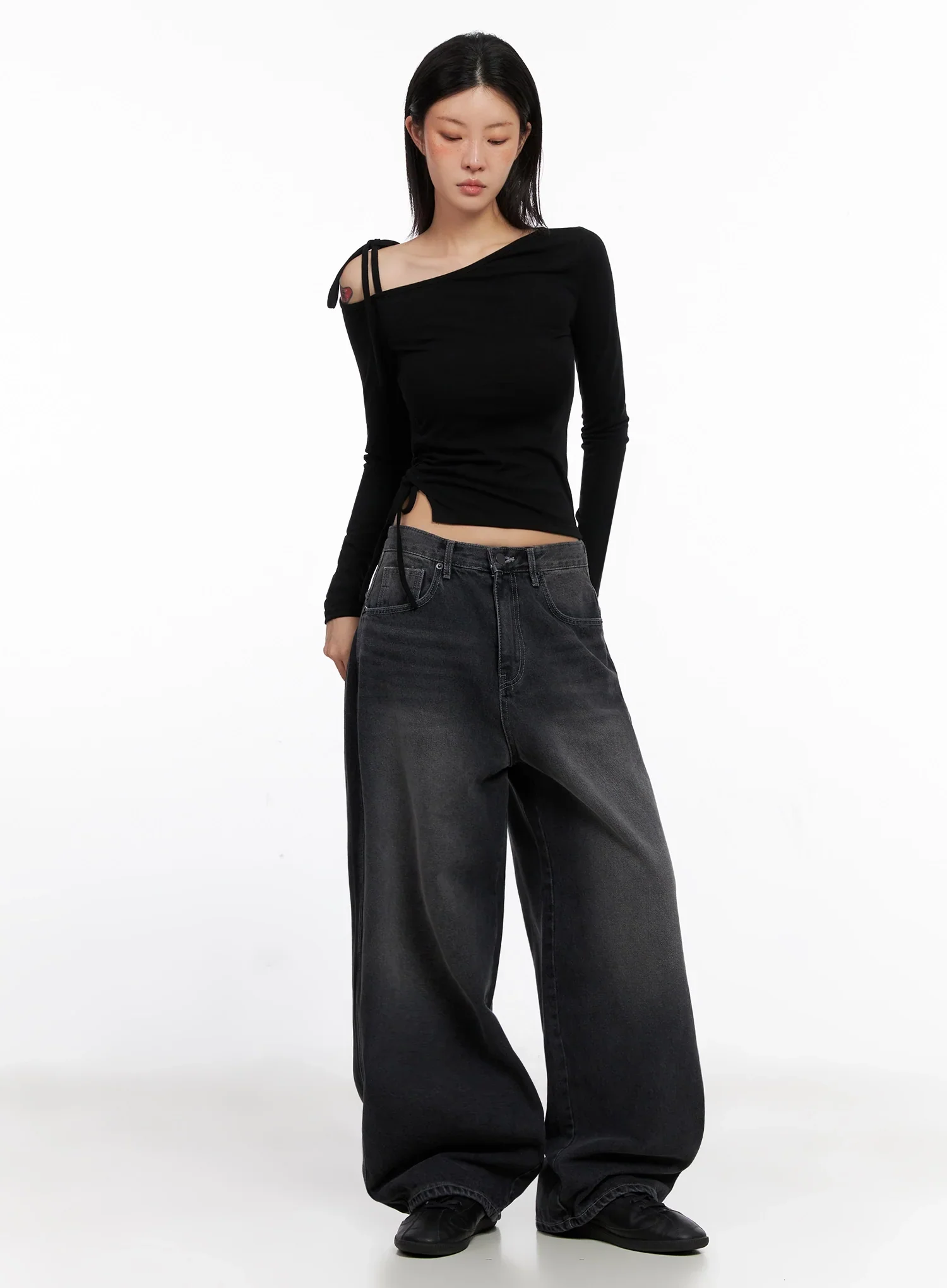 Casual Wide-Leg Baggy Jeans IS515 - Image 2