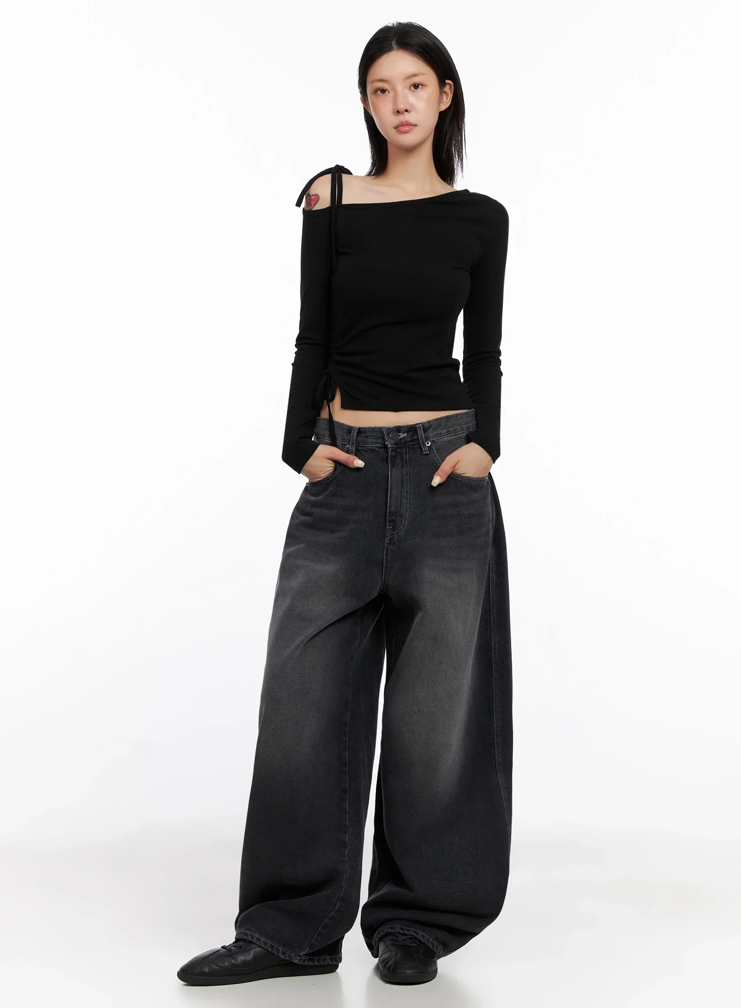 Casual Wide-Leg Baggy Jeans IS515 - Image 5