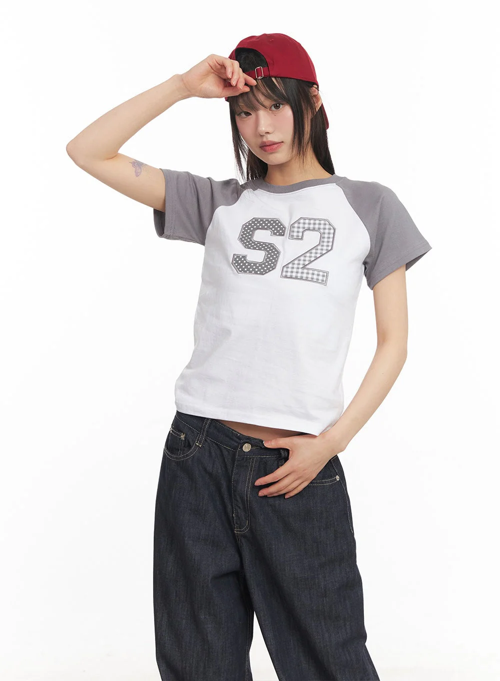 Check Embroidered Crop Top CA522 - Image 10