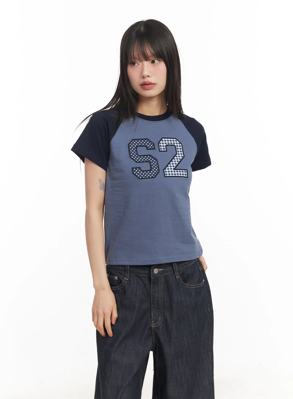 Check Embroidered Crop Top CA522 - Image 12