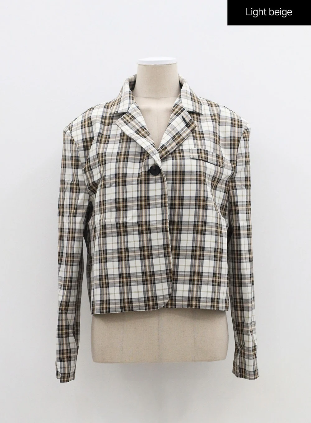 Check Pattern Crop Blazer OF310 - Image 22