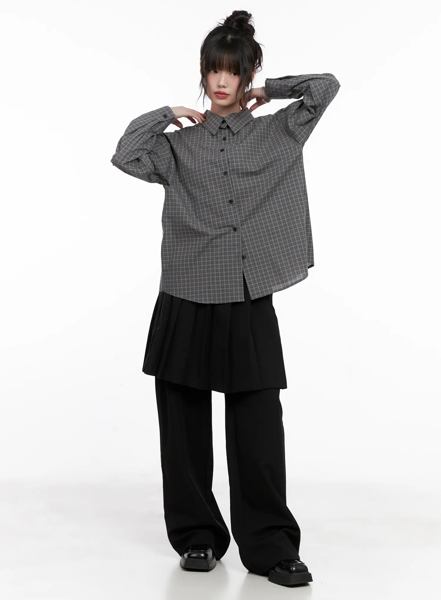 Checkered Button-Up Shirt CG515 - Image 2