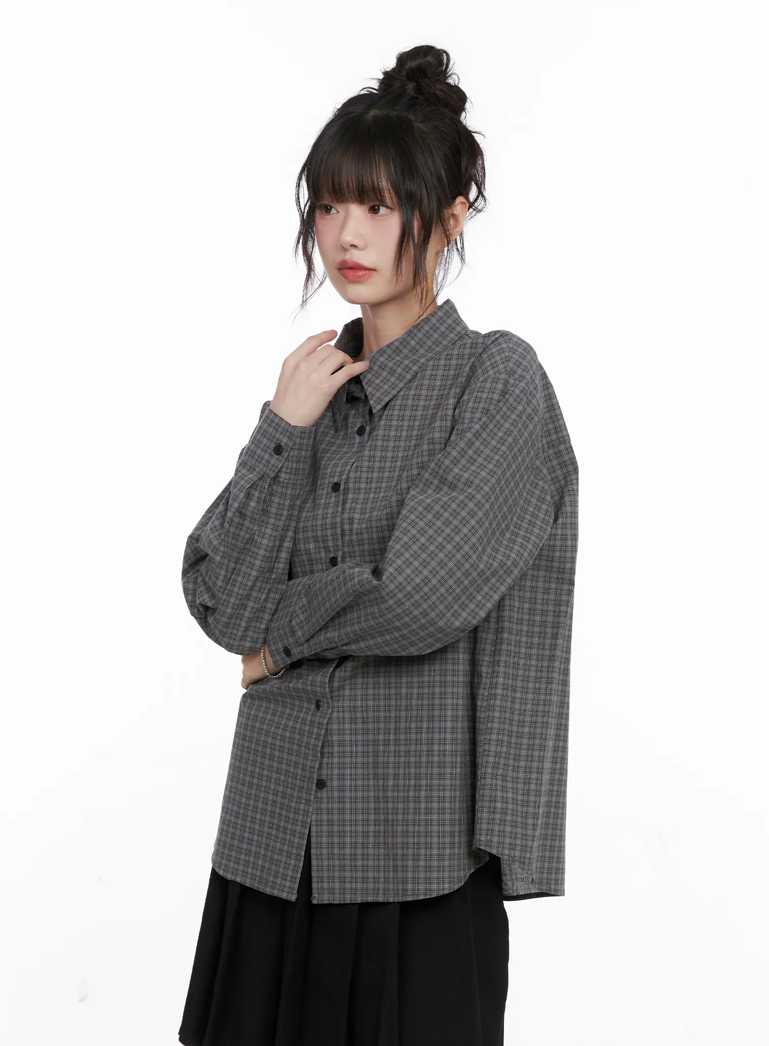 Checkered Button-Up Shirt CG515 - Image 4