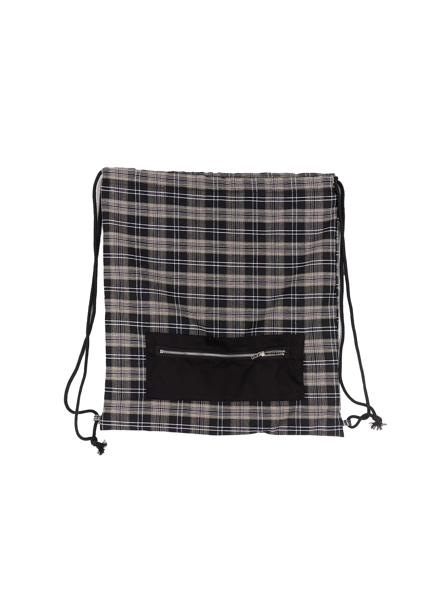 Checkered Cotton Drawstring Backpack CO521 - Image 7