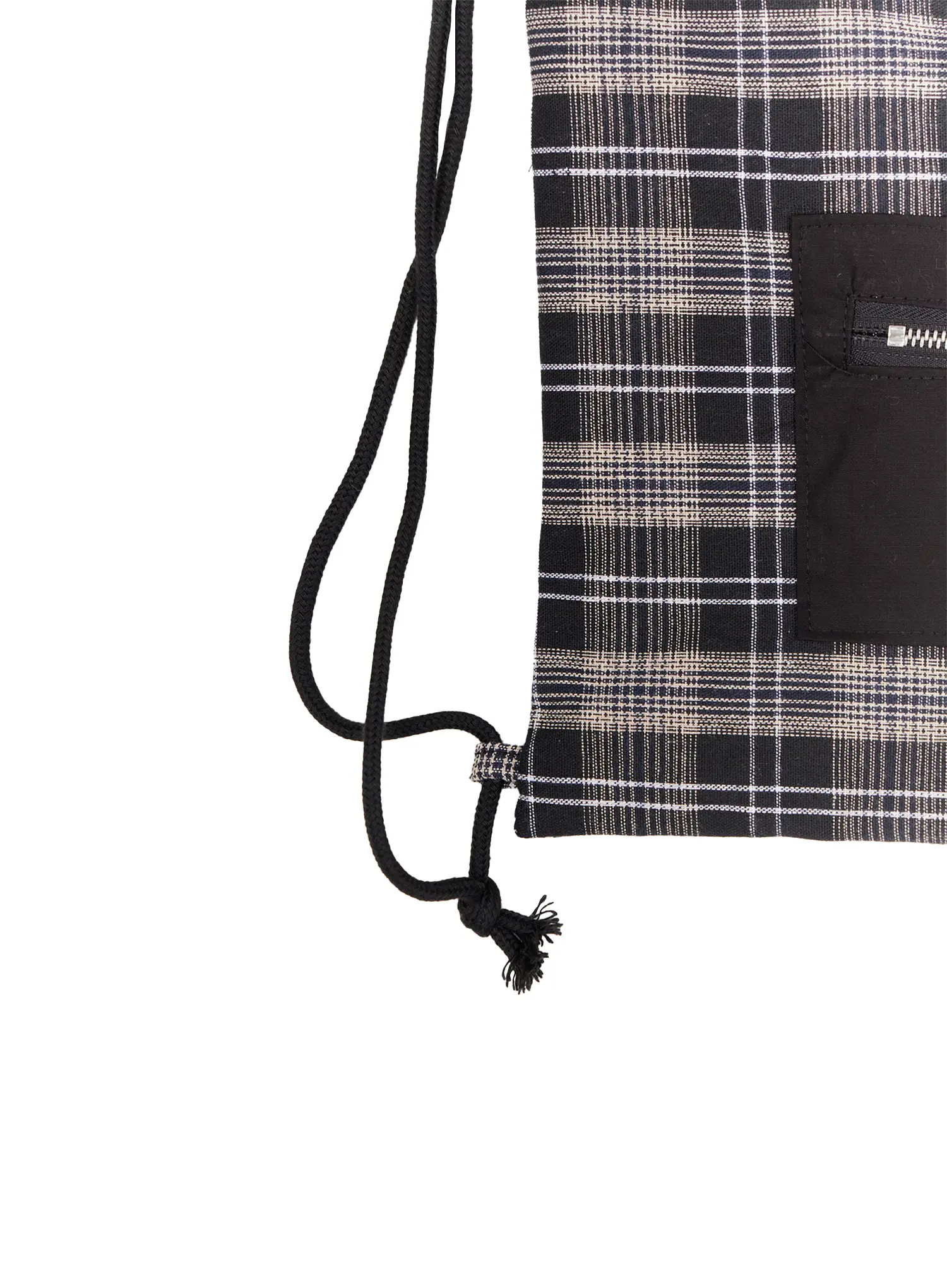 Checkered Cotton Drawstring Backpack CO521 - Image 9