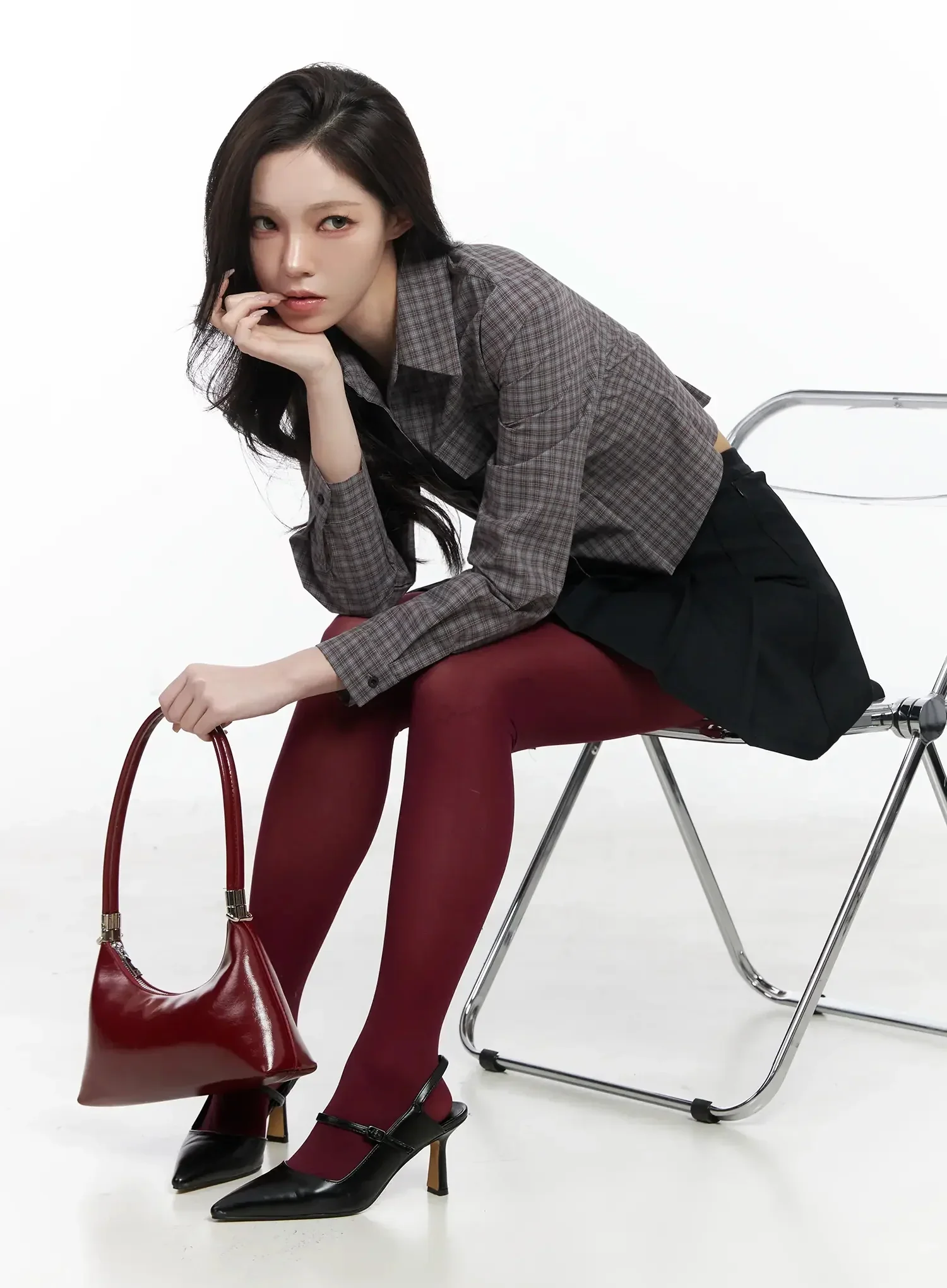 Checkered Crop Shirt IJ528