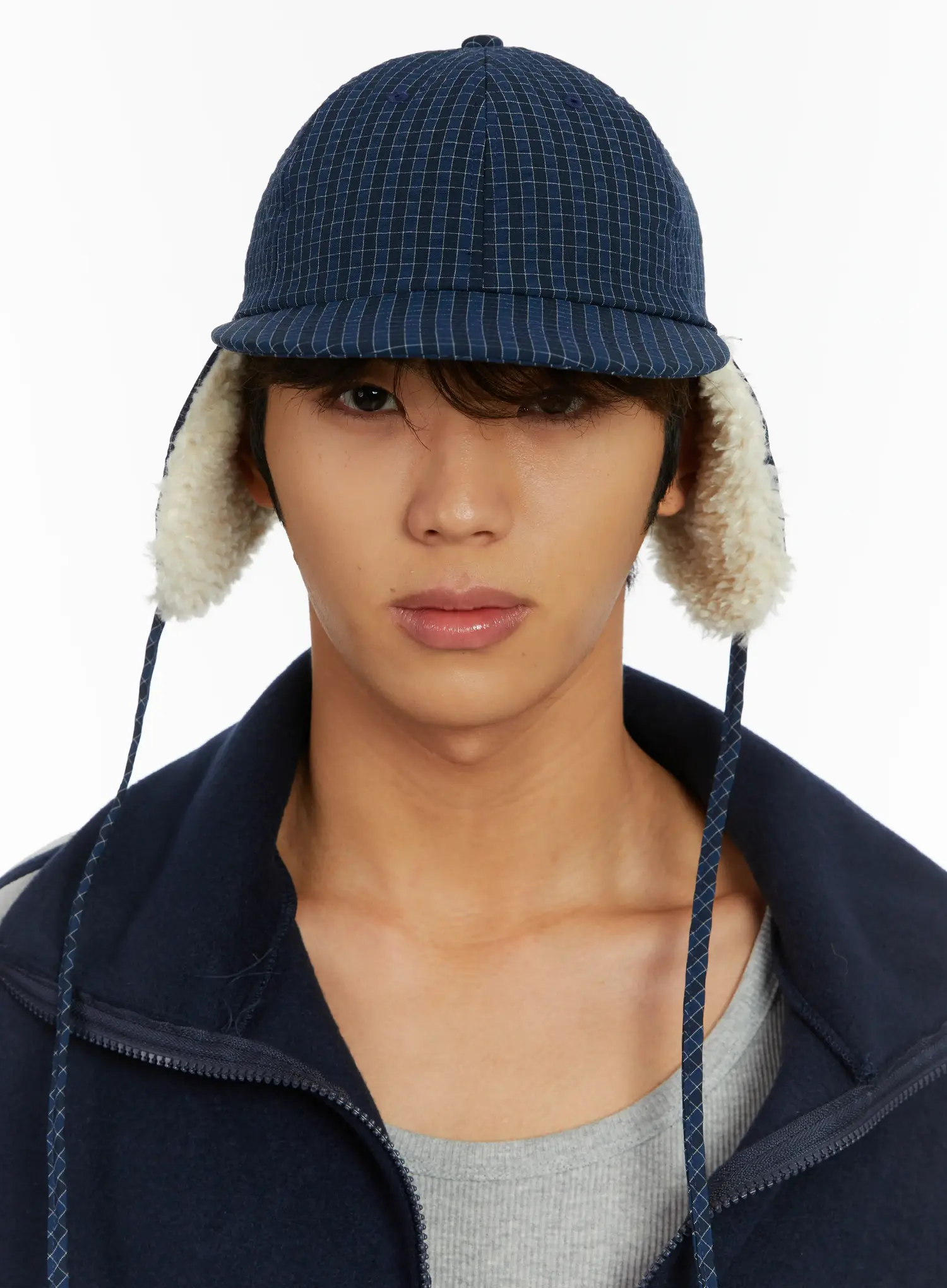 Checkered Earflap Winter Cap ID523 - Image 3