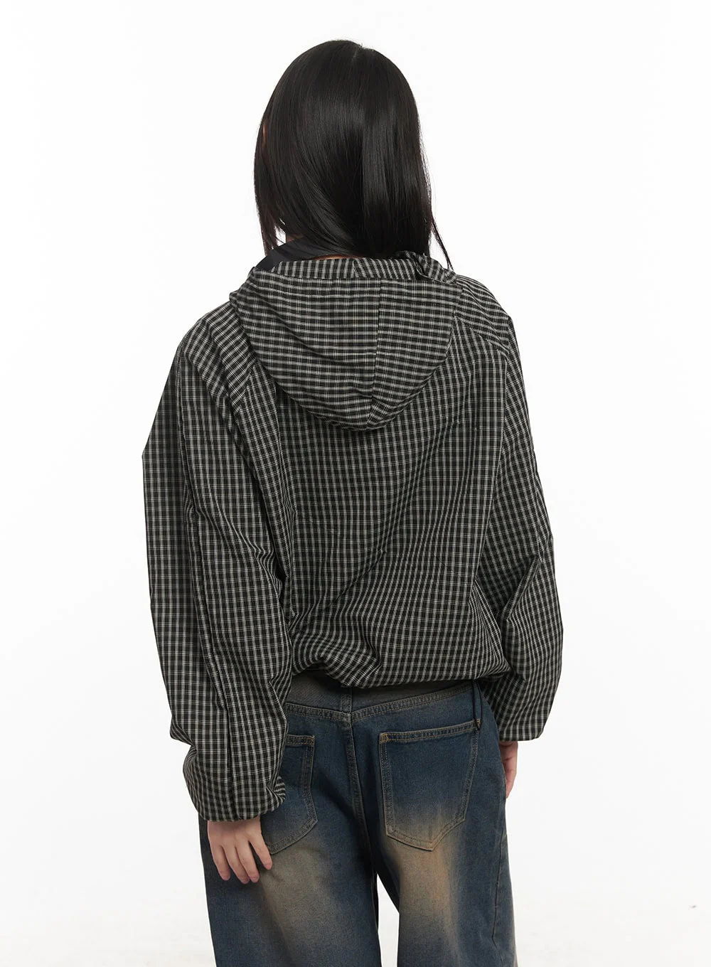 Checkered Hooded Windbreaker Jacket CF519 - Image 10