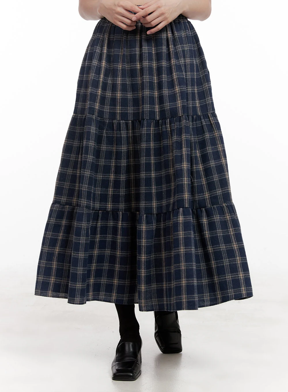 Checkered Ruffle Maxi Skirt OD403 - Image 8